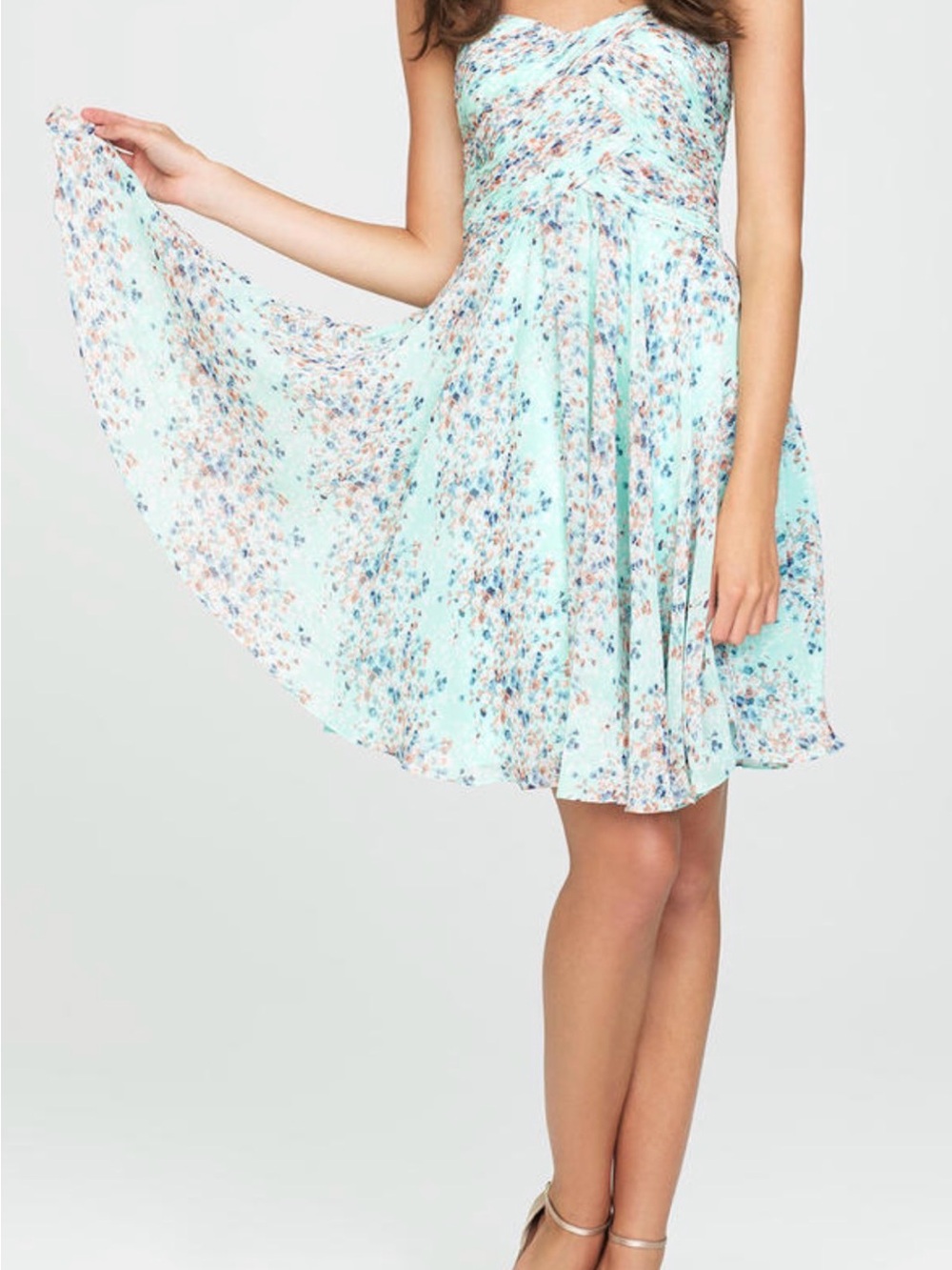 Allure Bridals Mint Floral Lined Dress